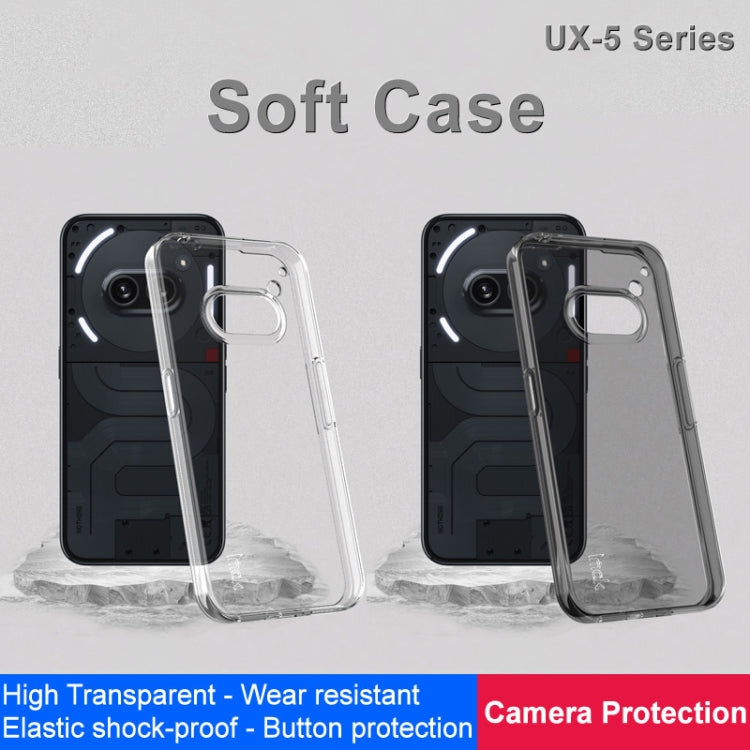 For Nothing Phone 2a 5G / 2a Plus imak UX-5 Series Transparent Shockproof TPU Protective Case(Transparent Black)