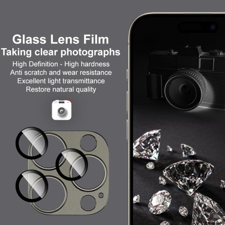 For iPhone 15 Pro Max / 15 Pro IMAK Metal Armor Premium Camera Protector Film(Silver)