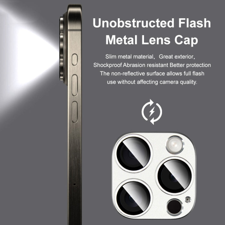 For iPhone 15 Pro Max / 15 Pro IMAK Metal Armor Premium Camera Protector Film(Grey)
