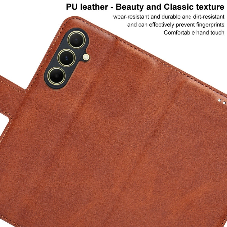 For Samsung Galaxy A35 5G IMAK Count Series Flip Leather Phone Case(Brown)