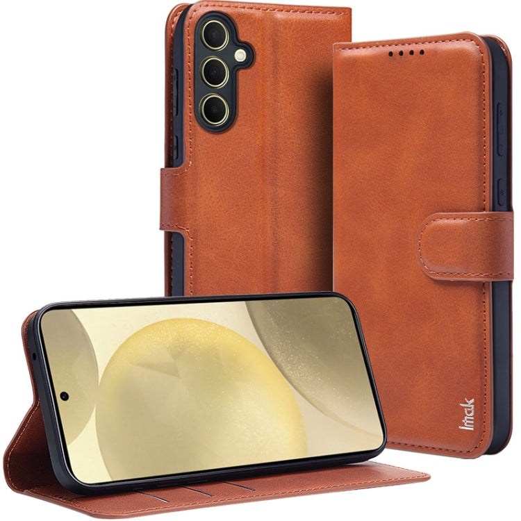 For Samsung Galaxy A55 5G IMAK Count Series Flip Leather Phone Case(Brown)