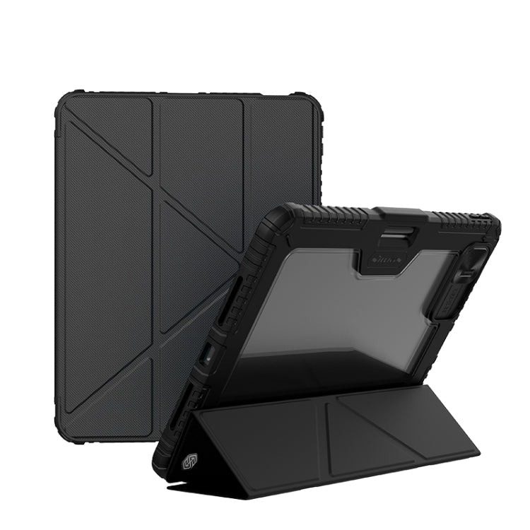 For iPad Pro 11 2025 / 2024 NILLKIN Bumper Pro Multi-angle Folding Style Tablet Leather Case(Black)