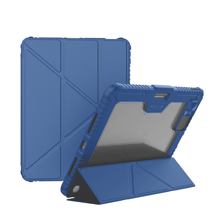 For iPad Pro 11 2025 / 2024 NILLKIN Bumper Pro Multi-angle Folding Style Tablet Leather Case(Blue)