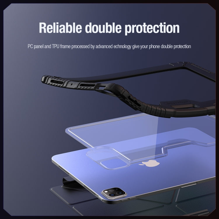 For iPad Pro 11 2025 / 2024 NILLKIN Bumper Pro Multi-angle Folding Style Tablet Leather Case(Blue)