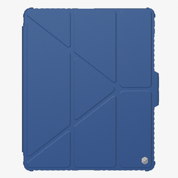 For iPad Pro 13 2025 / 2024 NILLKIN Bumper Pro Multi-angle Folding Style Tablet Leather Case(Blue)