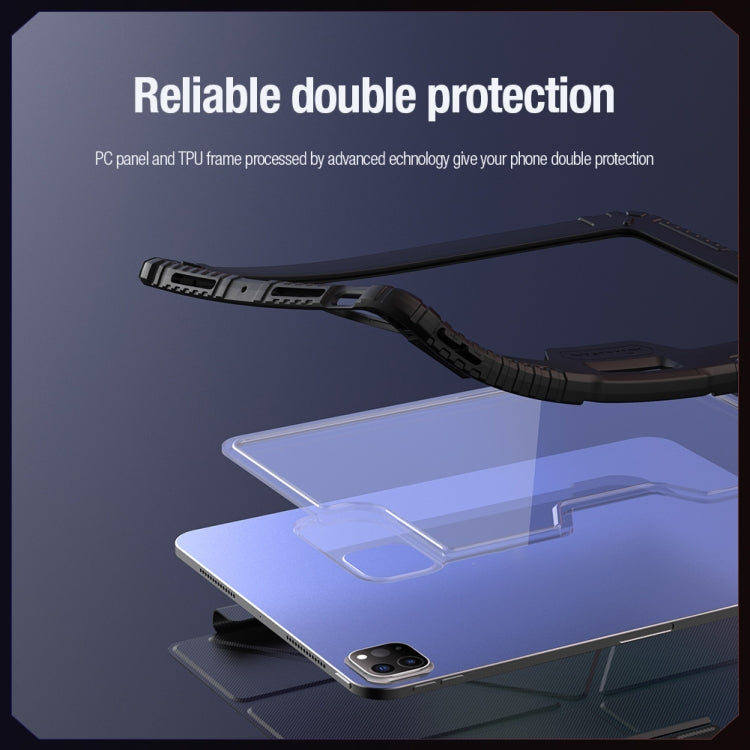 For iPad Pro 13 2025 / 2024 NILLKIN Bumper Pro Multi-angle Folding Style Tablet Leather Case(Blue)