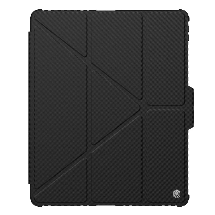 For iPad Air 13 2024 / 2025 / 2026 NILLKIN Bumper Pro Multi-angle Folding Style Tablet Leather Case(Black)