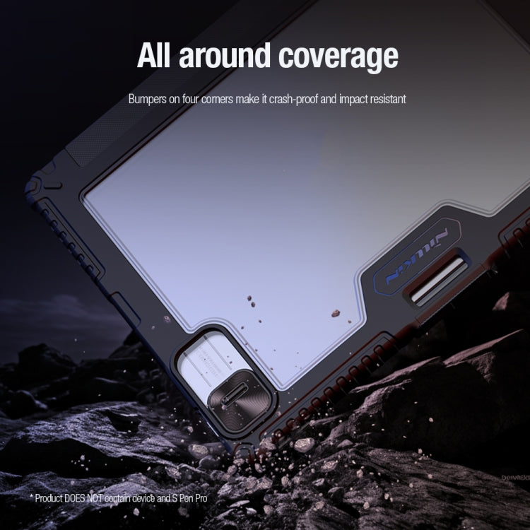 For iPad Air 13 2024 / 2025 / 2026 NILLKIN Bumper Pro Multi-angle Folding Style Tablet Leather Case(Black)