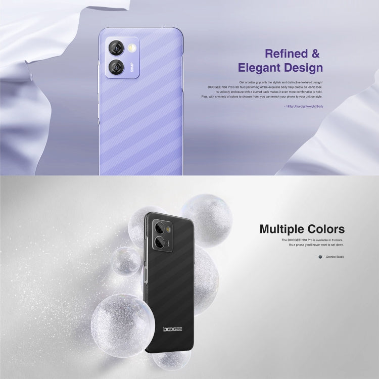 [HK Warehouse] DOOGEE N50 Pro, 8GB+256GB, Side Fingerprint, 6.52 inch Android 13 Spreadtrum T606 Octa Core 1.6GHz, Network: 4G, OTG(Green)