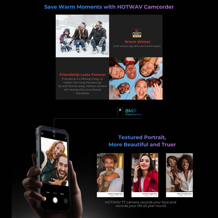 [HK Warehouse] HOTWAV T7 Rugged Phone, 4GB+128GB, 6280mAh, 6.52 inch Android 13 MT8788 Octa Core, Network: 4G, OTG(All Black)