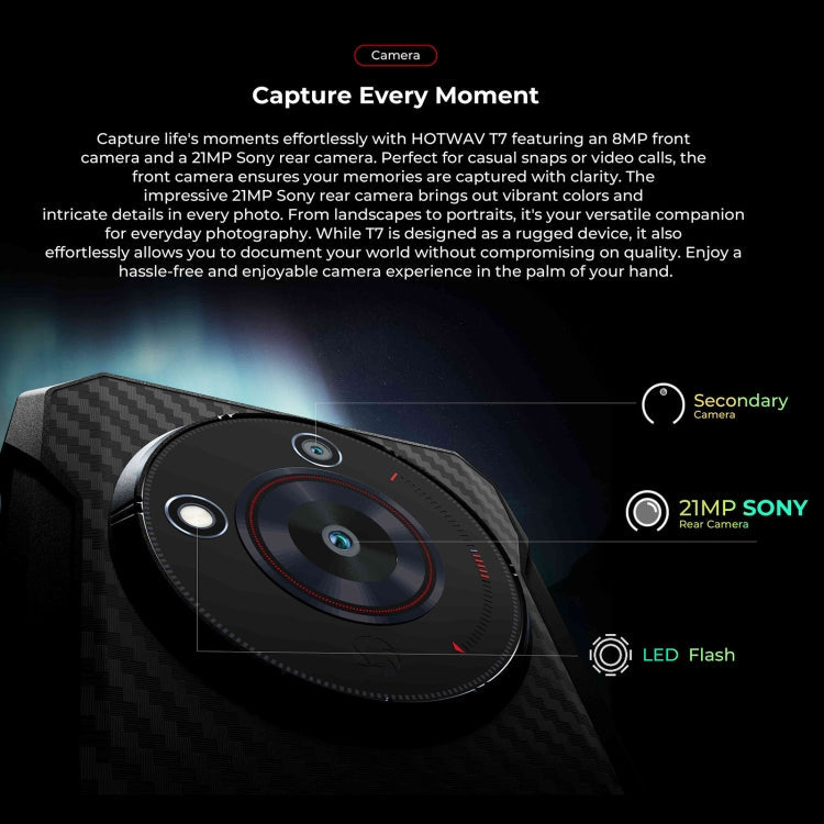 [HK Warehouse] HOTWAV T7 Rugged Phone, 4GB+128GB, 6280mAh, 6.52 inch Android 13 MT8788 Octa Core, Network: 4G, OTG(All Black)