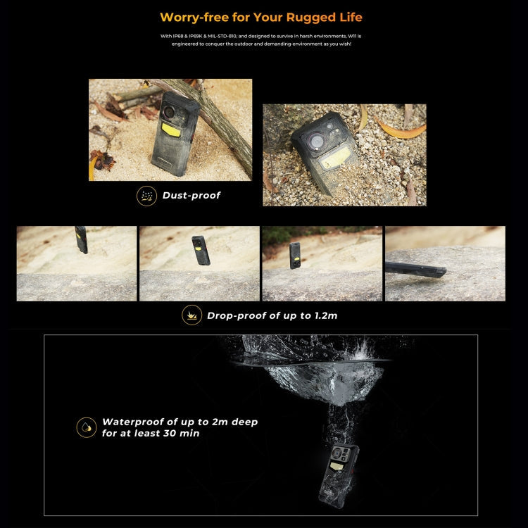 [HK Warehouse] HOTWAV W11 Rugged Phone, 6GB+256GB, Night Vision, 20800mAh, 6.6 inch Android 13 MT8788 Octa Core, Network: 4G, OTG, Recording Call (Cosmic Black)