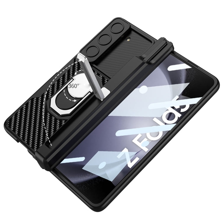For Samsung Galaxy Z Fold5 GKK Integrated Magnetic Armor Full Coverage Phone Case(Carbon Fibre)