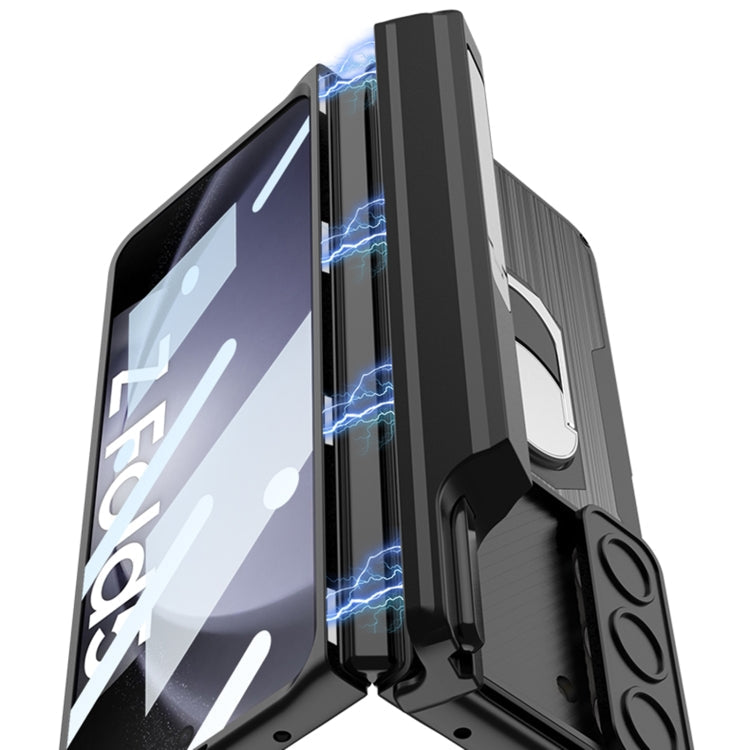 For Samsung Galaxy Z Fold5 GKK Integrated Magnetic Armor Full Coverage Phone Case(Litchi Texture)
