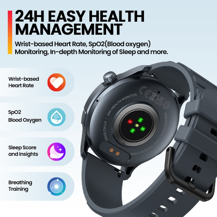 Zeblaze Btalk 3 Pro 1.43 inch BT5.2 Fitness Wellness Smart Watch, Support Bluetooth Call / Sleep / Blood Oxygen / Heart Rate / Blood Pressure Health Monitor(Gold)