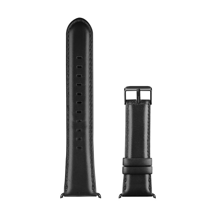 For Apple Watch 38mm DUX DUCIS Business Genuine Leather Watch Strap(Black)