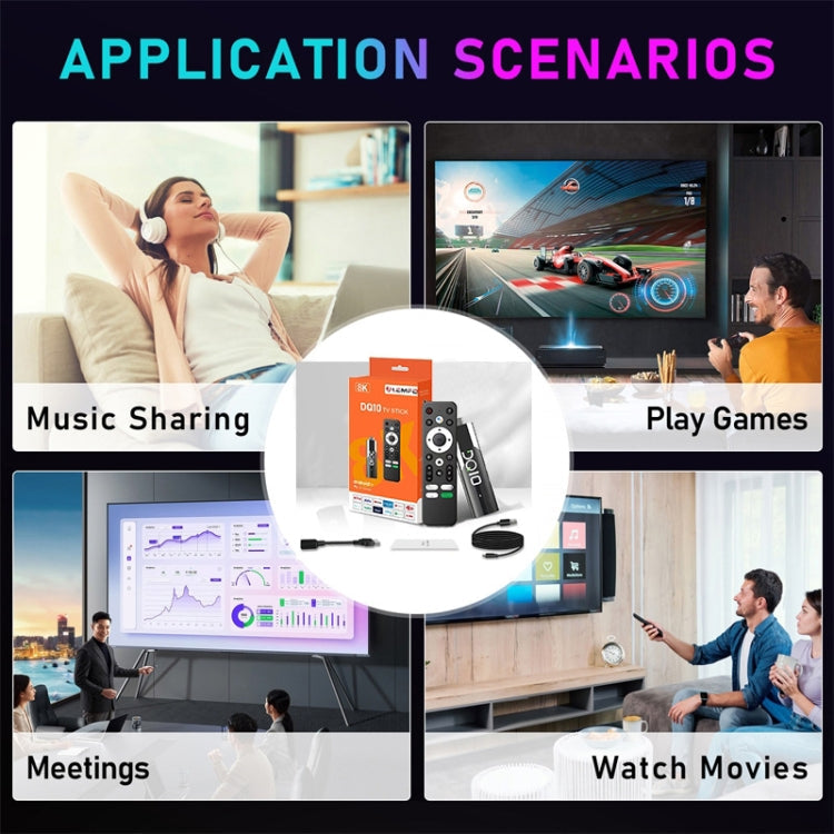 LEMFO DQ10 Allwinner H618 Quad Core ARM Cortex A53 8K HD Android TV Stick, RAM:2GB+16GB(US Plug)