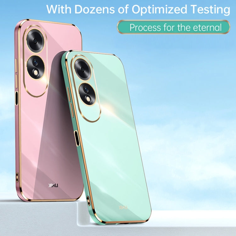 For OPPO A60 4G XINLI Straight Edge 6D Electroplate TPU Phone Case(Celestial Blue)