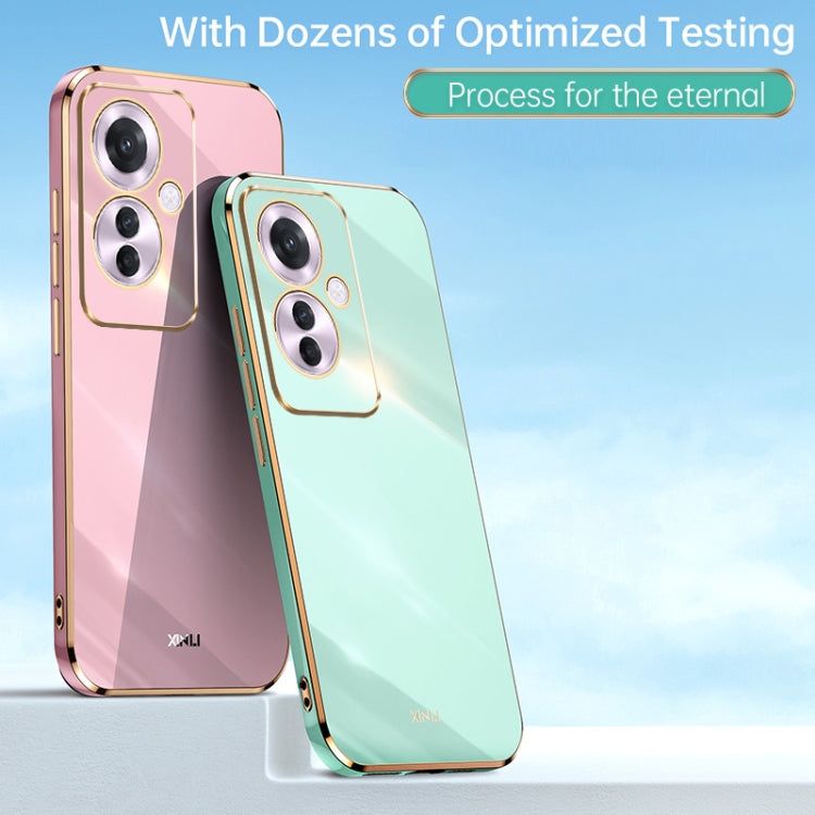 For OPPO Reno11 F XINLI Straight Edge 6D Electroplate TPU Phone Case(Mint Green)