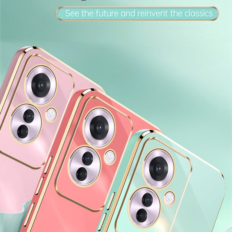 For OPPO Reno11 F XINLI Straight Edge 6D Electroplate TPU Phone Case(Hawthorn Red)