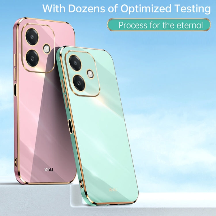 For OPPO A3 5G India XINLI Straight Edge 6D Electroplate TPU Phone Case(Celestial Blue)