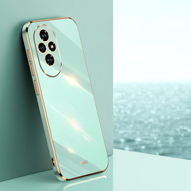 For Honor 200 XINLI Straight 6D Plating Gold Edge TPU Phone Case(Mint Green)
