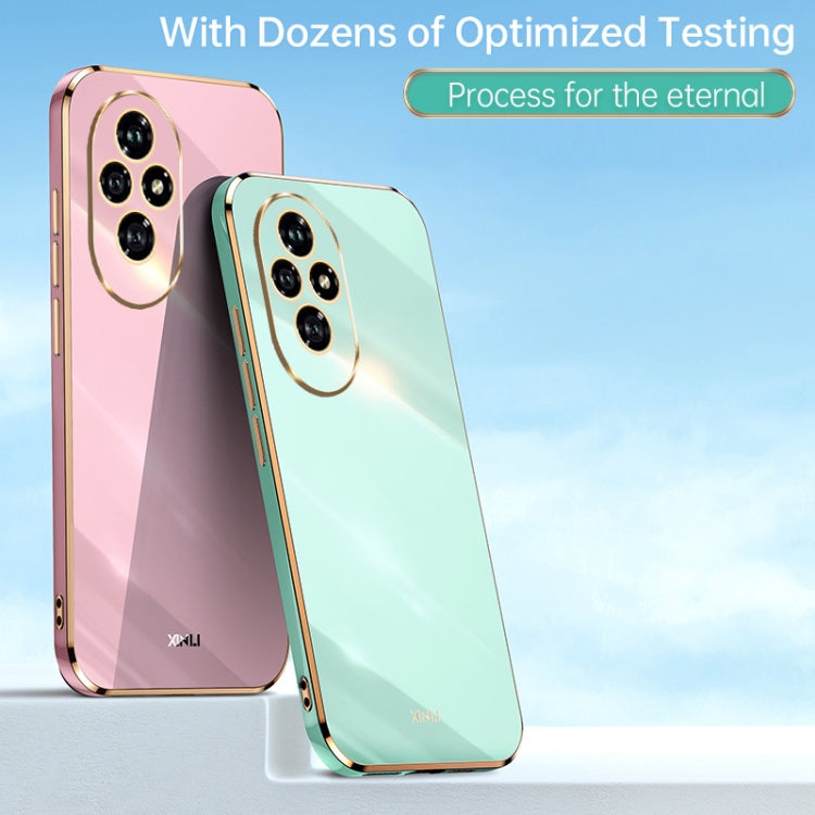 For Honor 200 XINLI Straight 6D Plating Gold Edge TPU Phone Case(Pink)