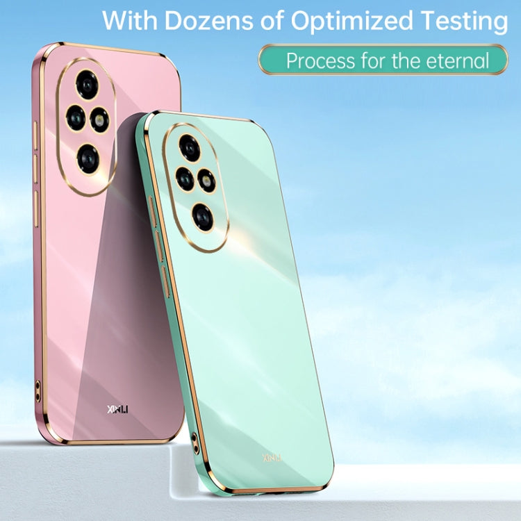 For Honor 200 Pro XINLI Straight 6D Plating Gold Edge TPU Phone Case(White)