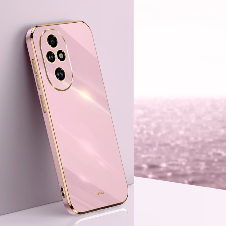 For Honor 200 Pro XINLI Straight 6D Plating Gold Edge TPU Phone Case(Cherry Purple)