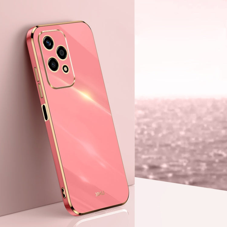 For Honor 200 Lite Global XINLI Straight 6D Plating Gold Edge TPU Phone Case(Hawthorn Red)