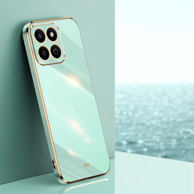 For Honor Play 60 Plus XINLI Straight 6D Plating Gold Edge TPU Phone Case(Mint Green)