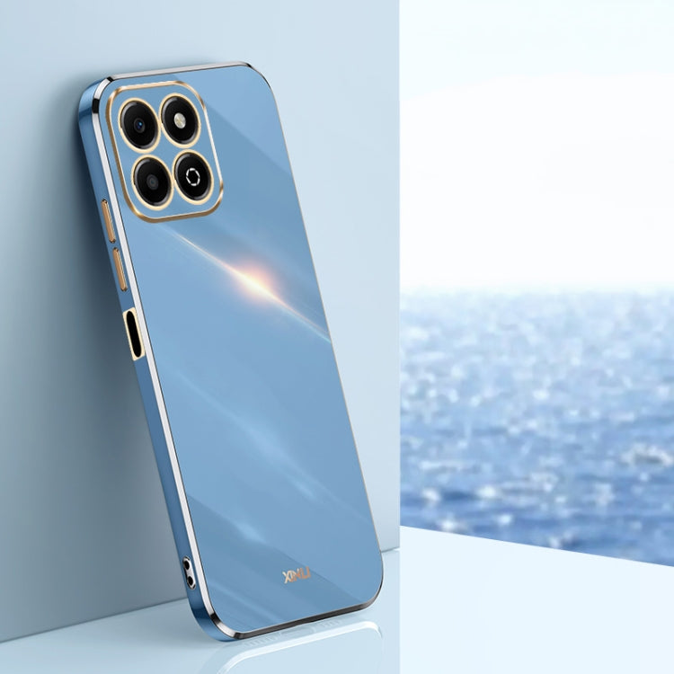 For Honor X6b XINLI Straight 6D Plating Gold Edge TPU Phone Case(Celestial Blue)