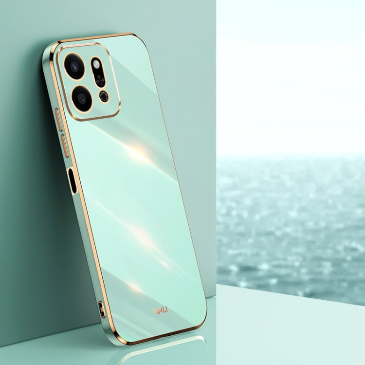 For Honor Play9T 5G XINLI Straight 6D Plating Gold Edge TPU Phone Case(Mint Green)