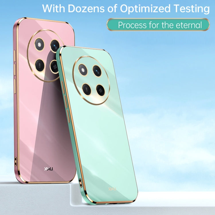 For Honor X60 Pro XINLI Straight 6D Plating Gold Edge TPU Phone Case(Pink)
