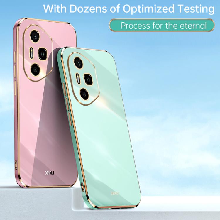 For Honor 300 Pro XINLI Straight 6D Plating Gold Edge TPU Phone Case(Mint Green)