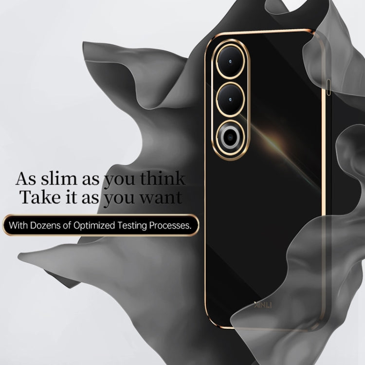 For OnePlus Ace 3V XINLI Straight 6D Plating Gold Edge TPU Phone Case(White)