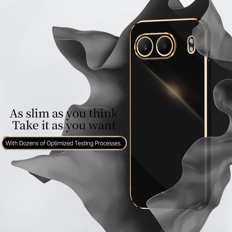 For OnePlus Nord 4 XINLI Straight 6D Plating Gold Edge TPU Phone Case(Mint Green)