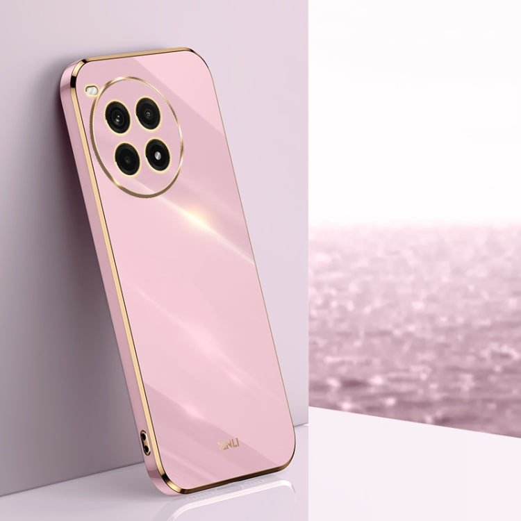 For OnePlus Ace 3 Pro XINLI Straight 6D Plating Gold Edge TPU Phone Case(Cherry Purple)