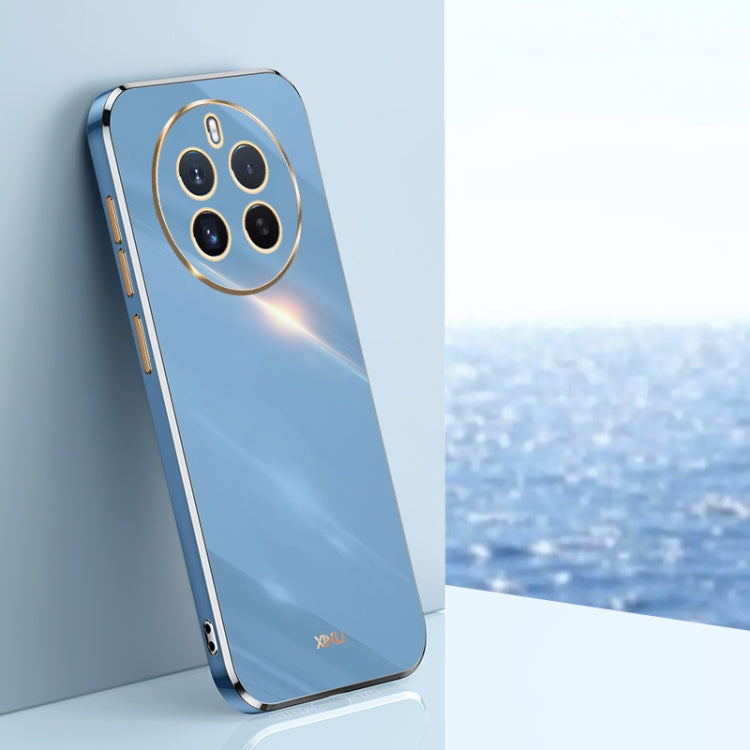 For Realme 12+ XINLI Straight Edge 6D Electroplate TPU Phone Case(Celestial Blue)