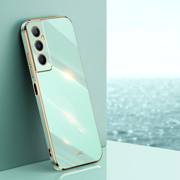 For Realme C65 XINLI Straight Edge 6D Electroplate TPU Phone Case(Mint Green)