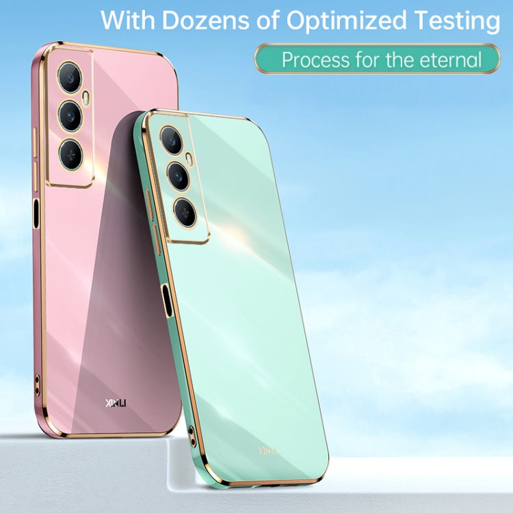 For Realme C65 XINLI Straight Edge 6D Electroplate TPU Phone Case(White)