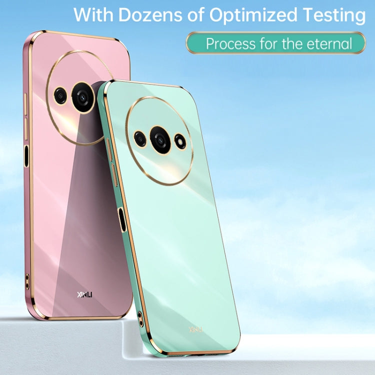 For Xiaomi Redmi A3 XINLI Straight Edge 6D Electroplate TPU Phone Case(Cherry Purple)