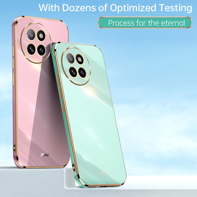 For Xiaomi Civi 4 Pro XINLI Straight Edge 6D Electroplate TPU Phone Case(Cherry Purple)