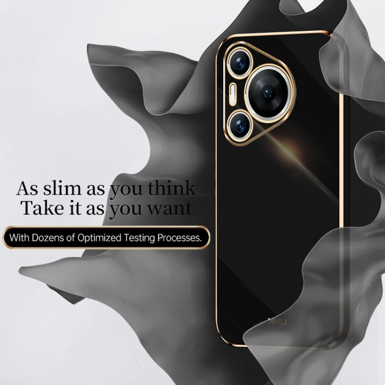 For Huawei Pura 70 Pro / Pura 70 Pro+ XINLI Straight 6D Plating Gold Edge TPU Phone Case(Mint Green)