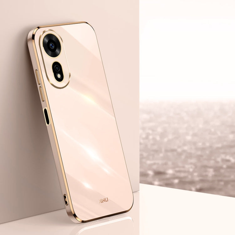 For Huawei Nova 12 SE XINLI Straight 6D Plating Gold Edge TPU Phone Case(Pink)
