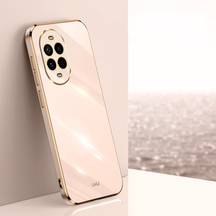 For Huawei Nova 13 Pro XINLI Straight 6D Plating Gold Edge TPU Phone Case(Pink)