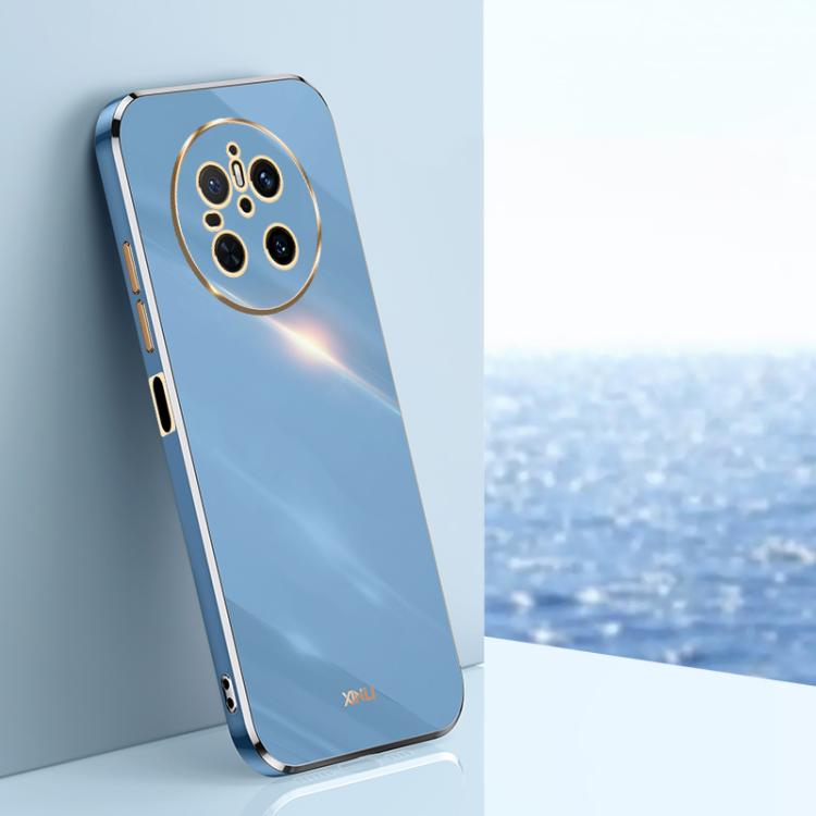 For Huawei Mate 70 XINLI Straight 6D Plating Gold Edge TPU Phone Case(Celestial Blue)