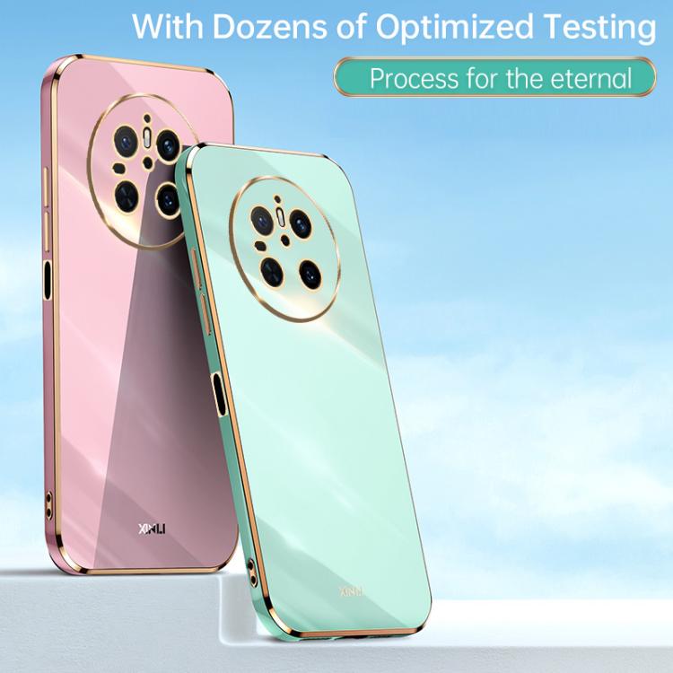 For Huawei Mate 70 XINLI Straight 6D Plating Gold Edge TPU Phone Case(Cherry Purple)