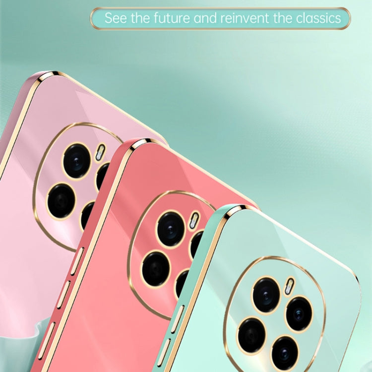 For Honor Magic7 XINLI Straight 6D Plating Gold Edge TPU Shockproof Case with Ring Holder(White)