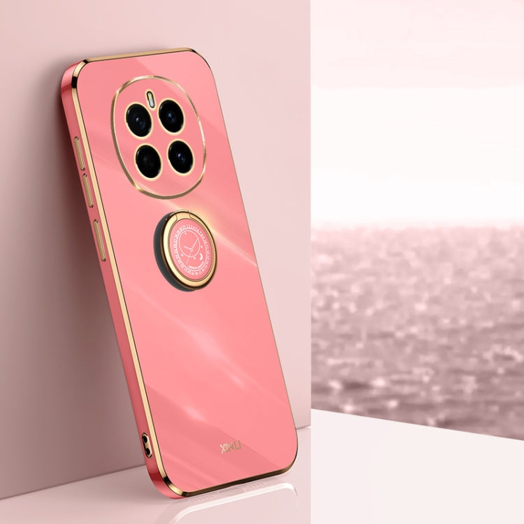 XINLI Straight 6D Plating Gold Edge TPU Shockproof Case with Ring Holder, For Honor Magic7 Pro, For Honor Magic7, For Honor X60 Pro
